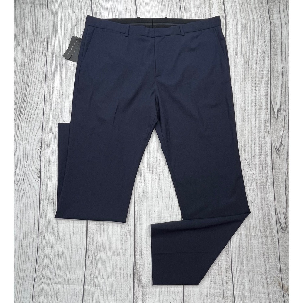 NWT Theory Mens Navy Blue Virgin Wool Stretch Dress Pants Sz 40x34